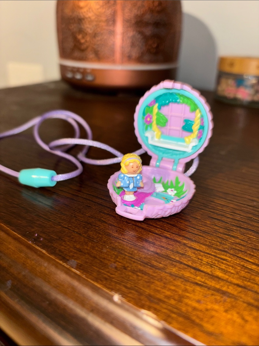 Vintage Bluebird Polly Pocket 1993 Fuzzy Bunny Locket Set